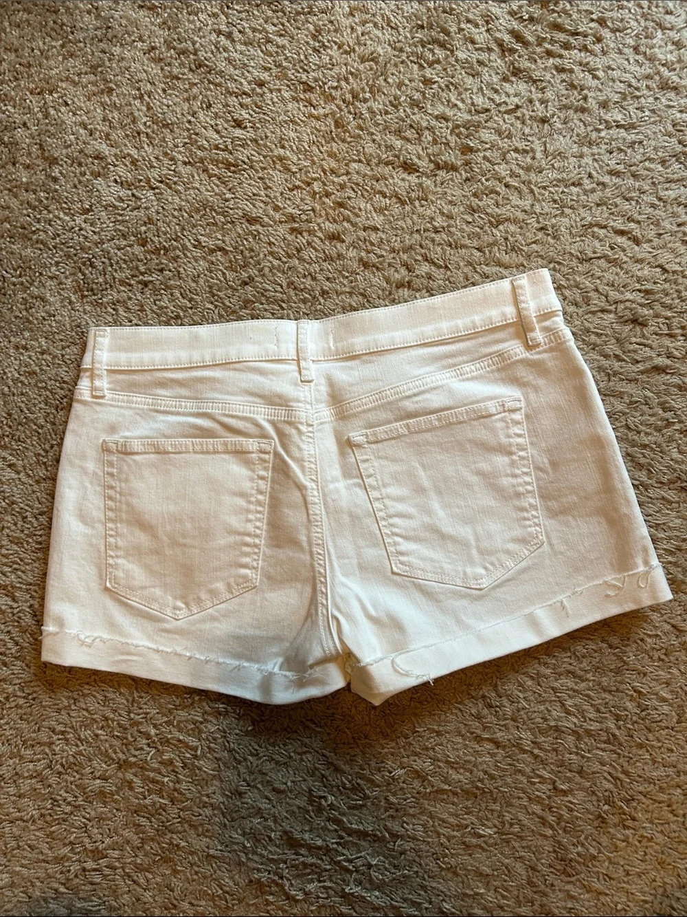 LOFT Cream Cuffed Denim Shorts